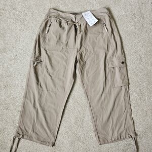 High-Waisted Parachute Cargo Jogger Ankle Pants Size Medium